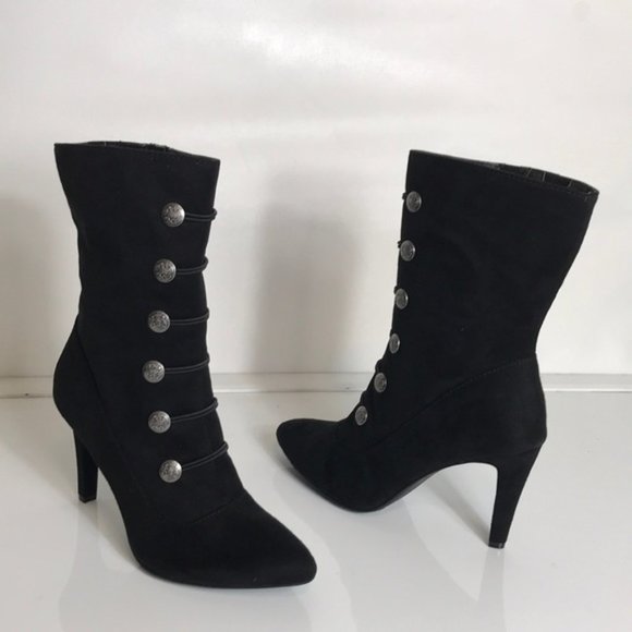Rialto Chung Suede Mid-Calf Pointed Toe Boots - Picture 1 of 9